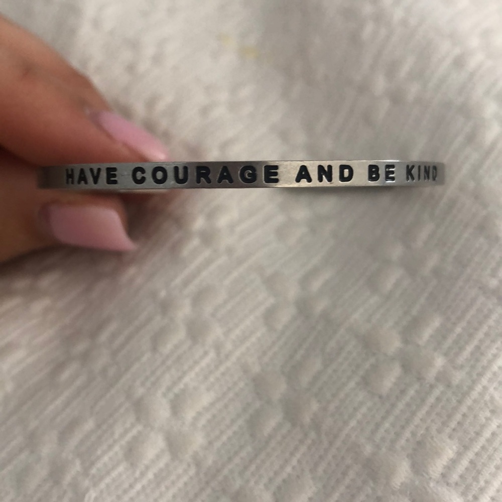 Have Courage and Be Kind silver Mantraband bracelet